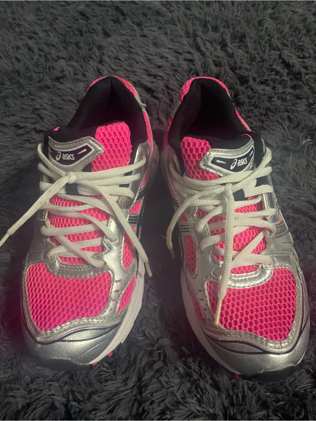 Asics Hot Pink And Silver Women's Athletic Sneakers